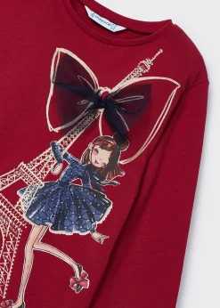 Mayoral Girl Applique and Print T-Shirt