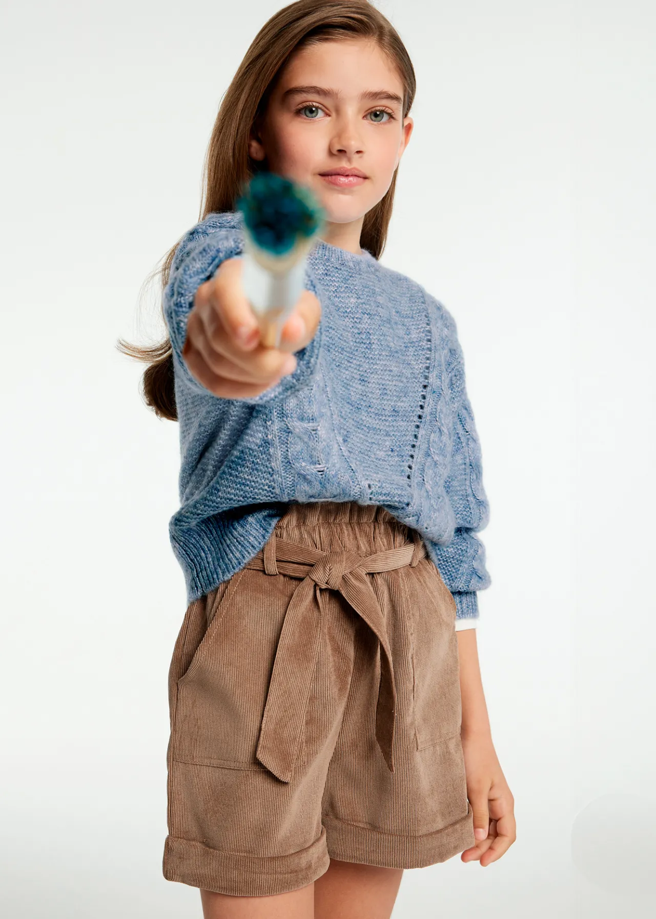 Mayoral Girl Braided Sweater