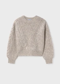 Mayoral Girl Braided Sweater