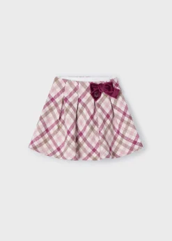 Mayoral Girl Checked Skirt with Bow
