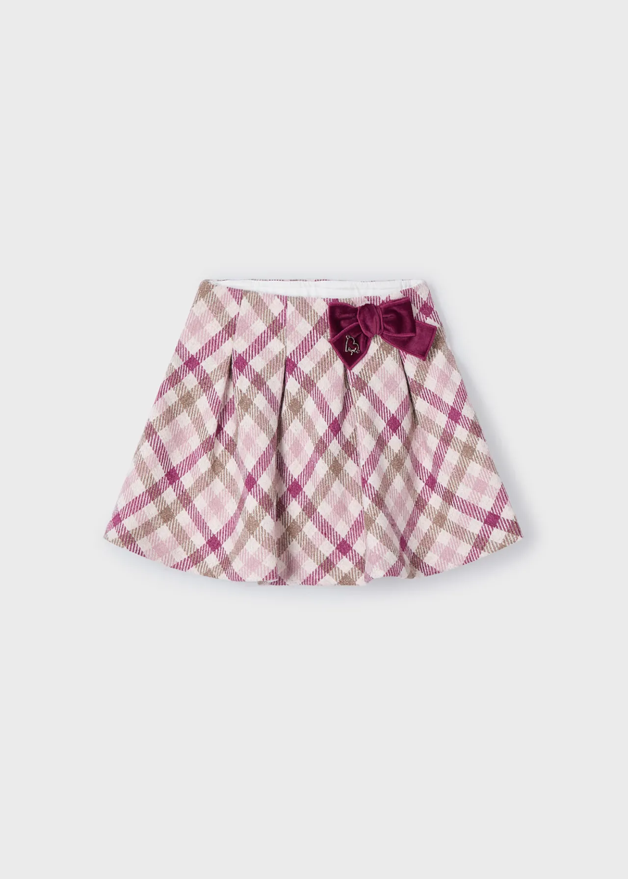 Mayoral Girl Checked Skirt with Bow