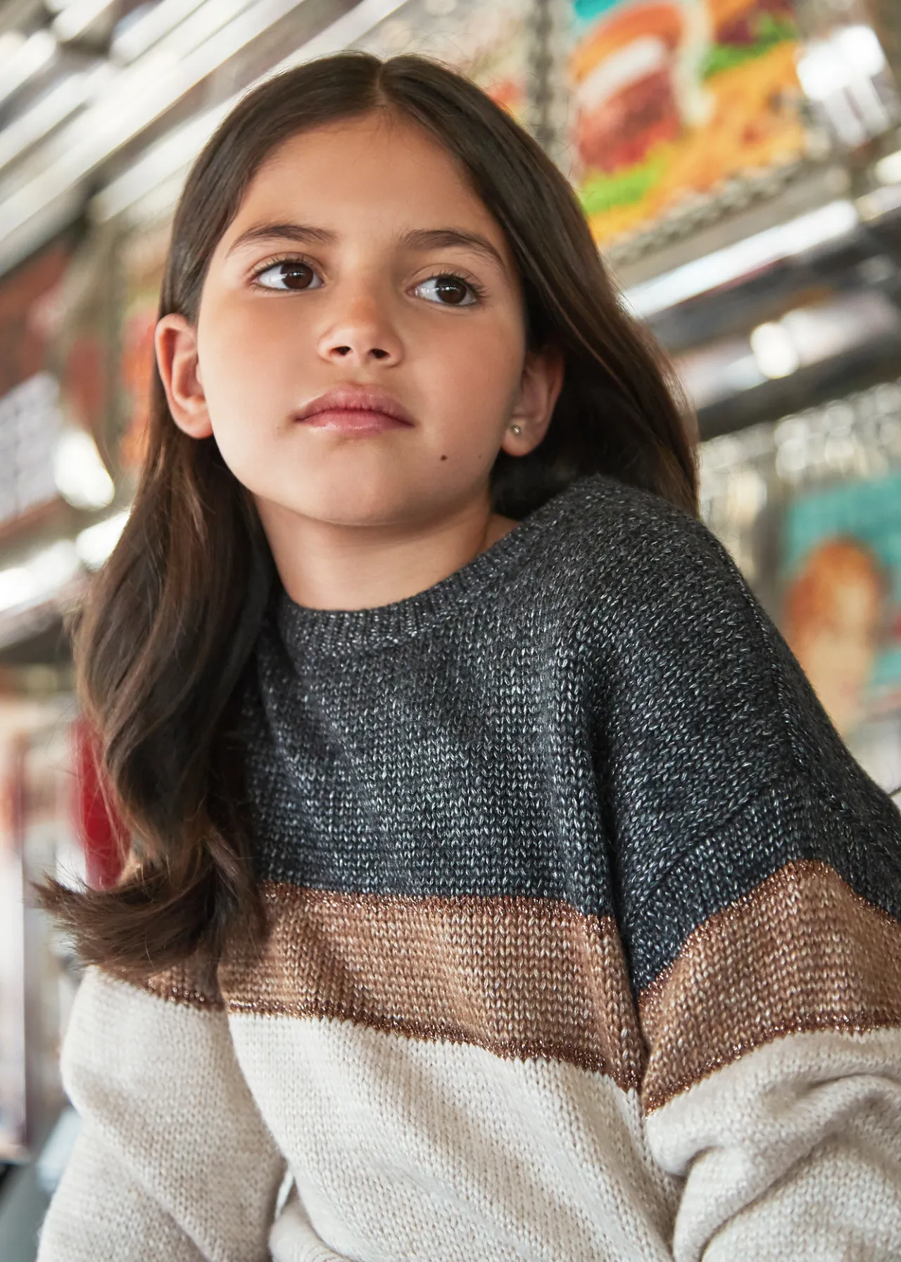 Mayoral Girl Color Block Sweater