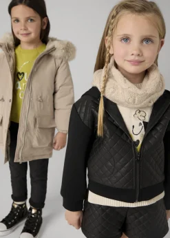 Mayoral Girl Combined Quilted Jacket