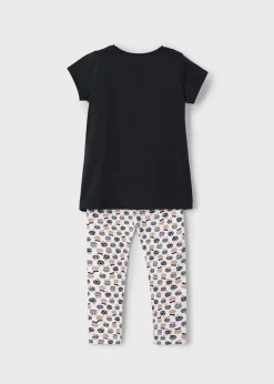 Mayoral Girl Cropped Leggings and Printed T-Shirt Set