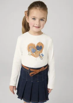 Mayoral Girl Denim Skirt with Belt