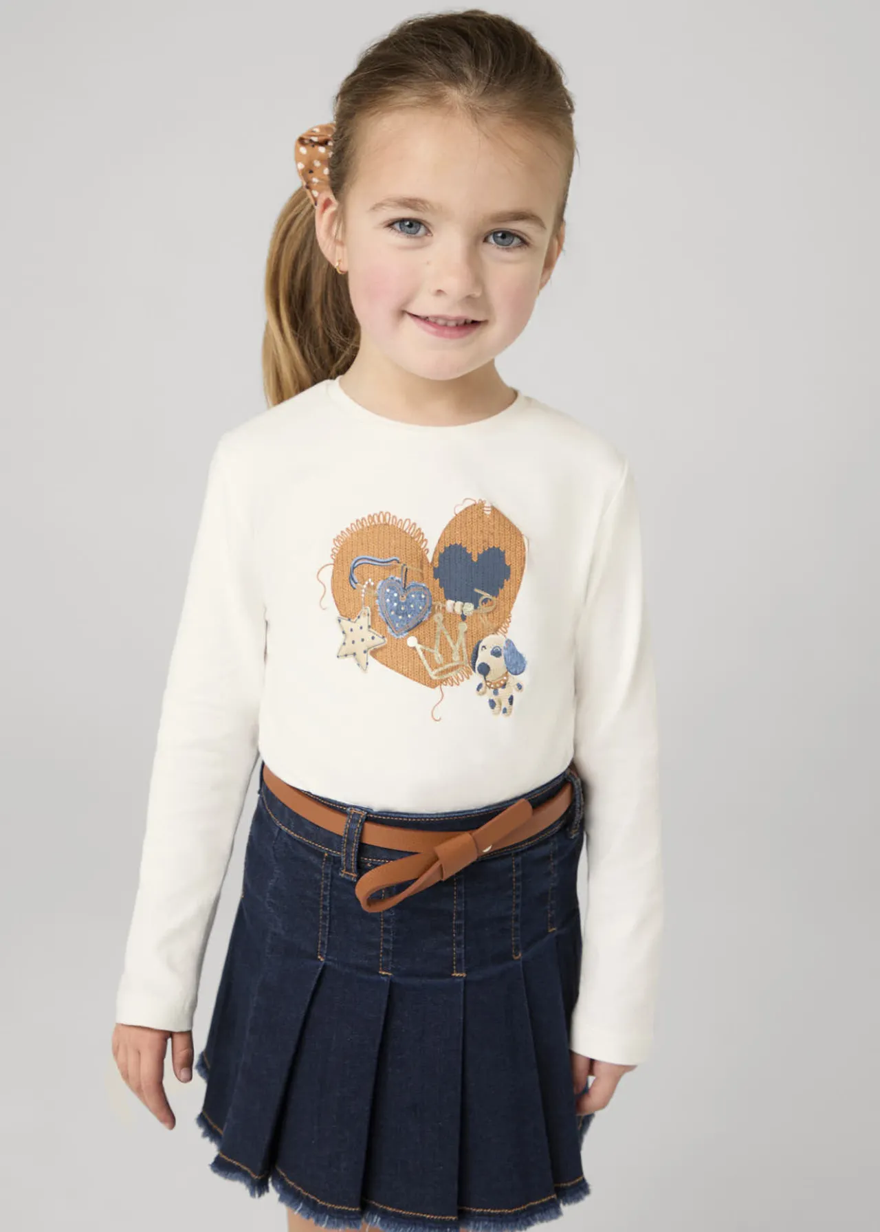 Mayoral Girl Denim Skirt with Belt