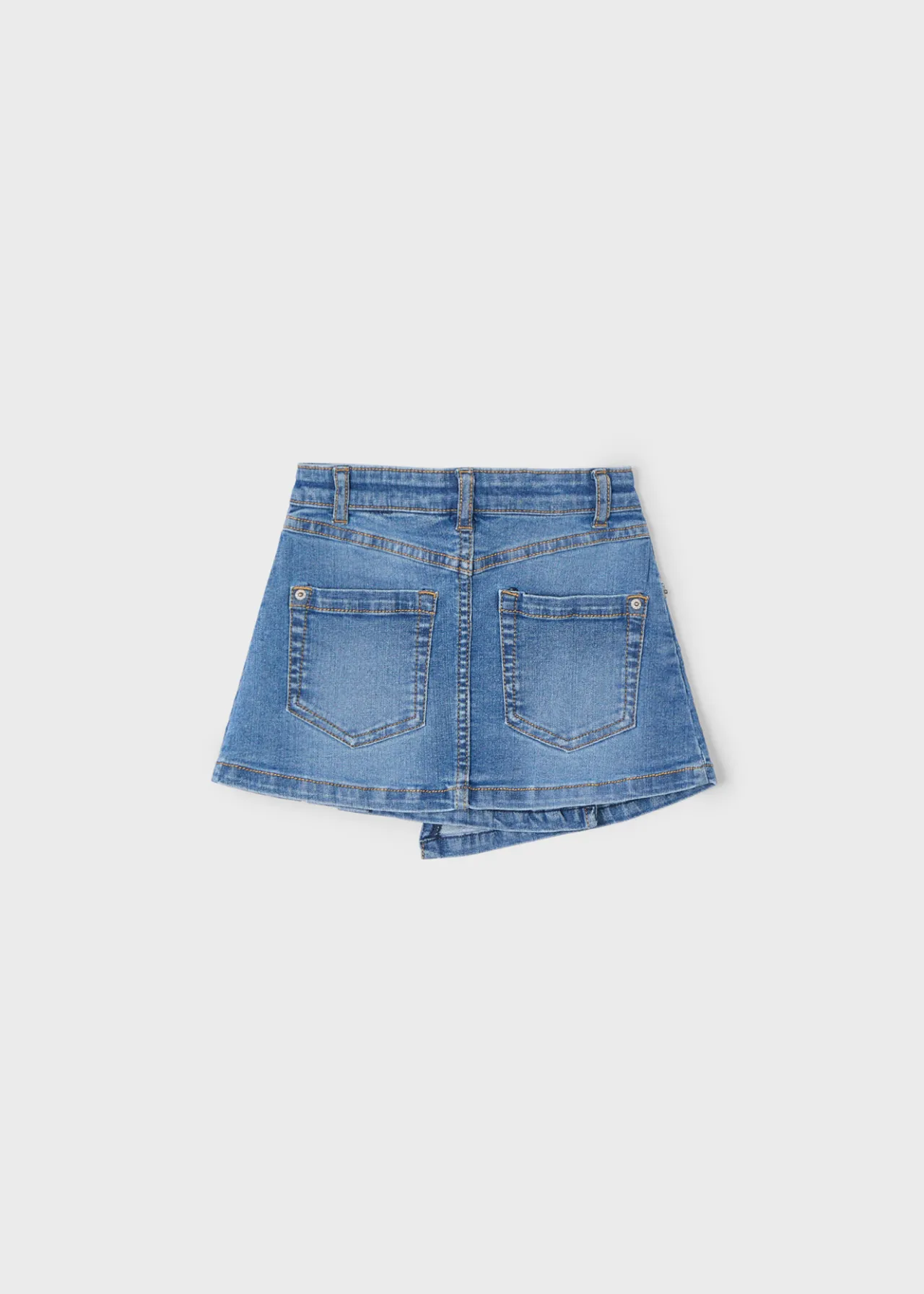 Mayoral Girl Denim Skirt with Pleat Detail
