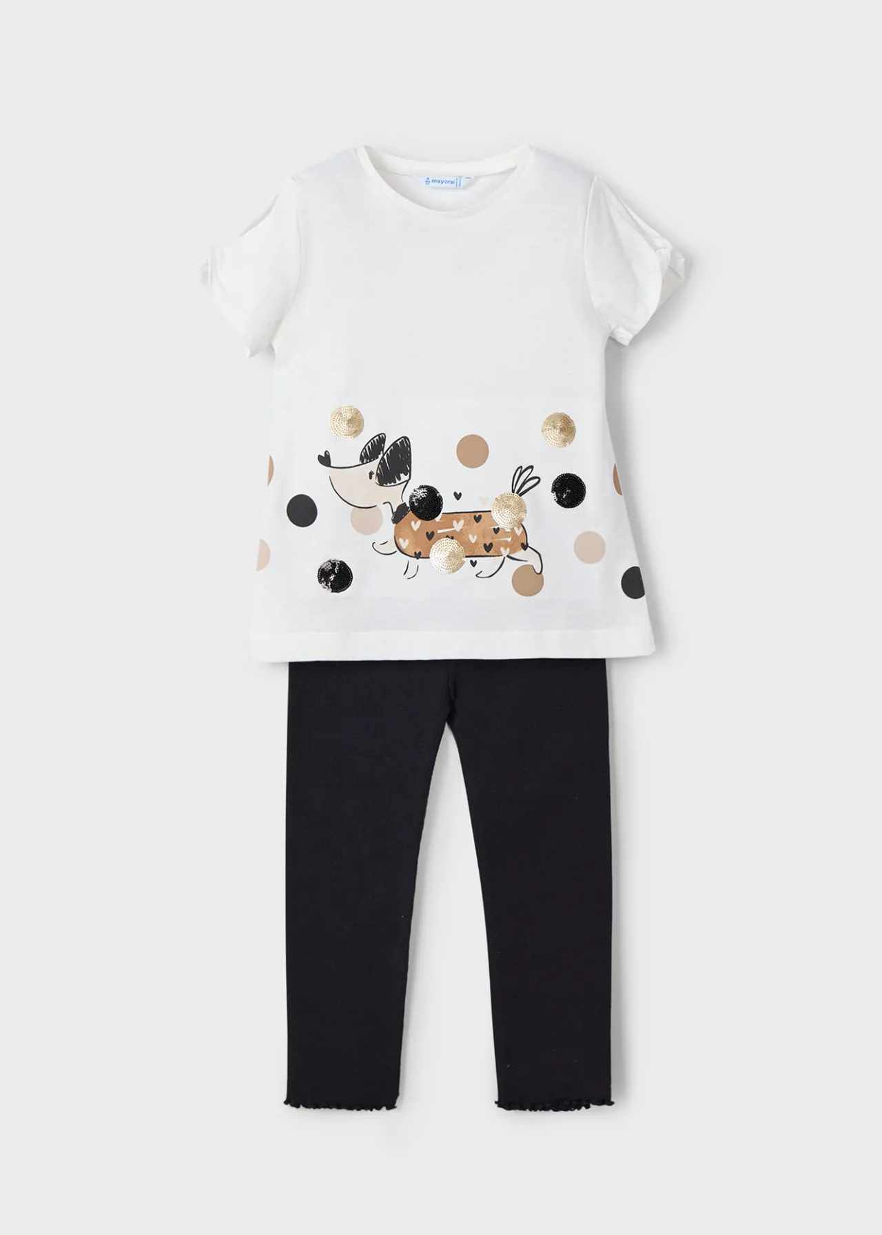 Mayoral Girl Dog Print T-Shirt and Leggings Set