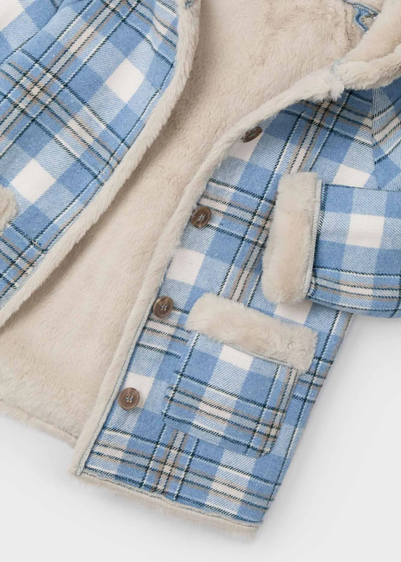 Mayoral Girl Double Face Plaid Coat