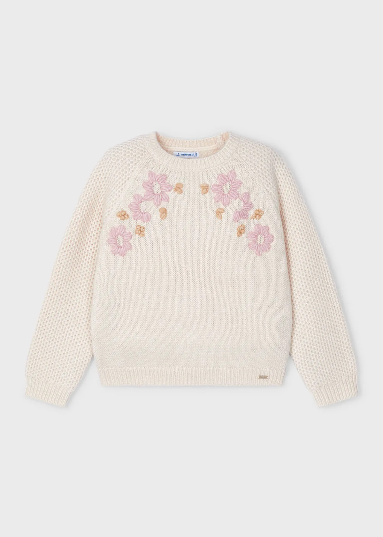 Mayoral Girl Embroidered Flower Sweater