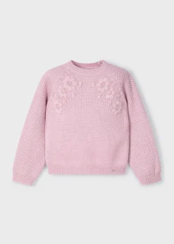 Mayoral Girl Embroidered Flower Sweater