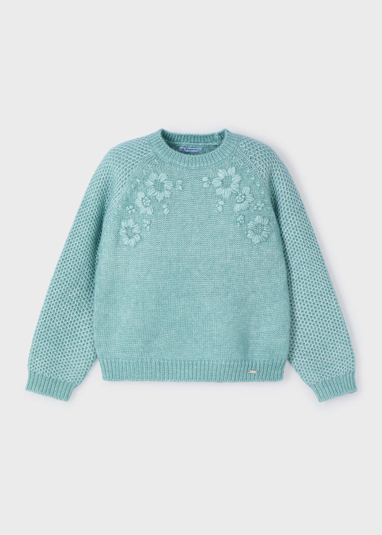 Mayoral Girl Embroidered Flower Sweater