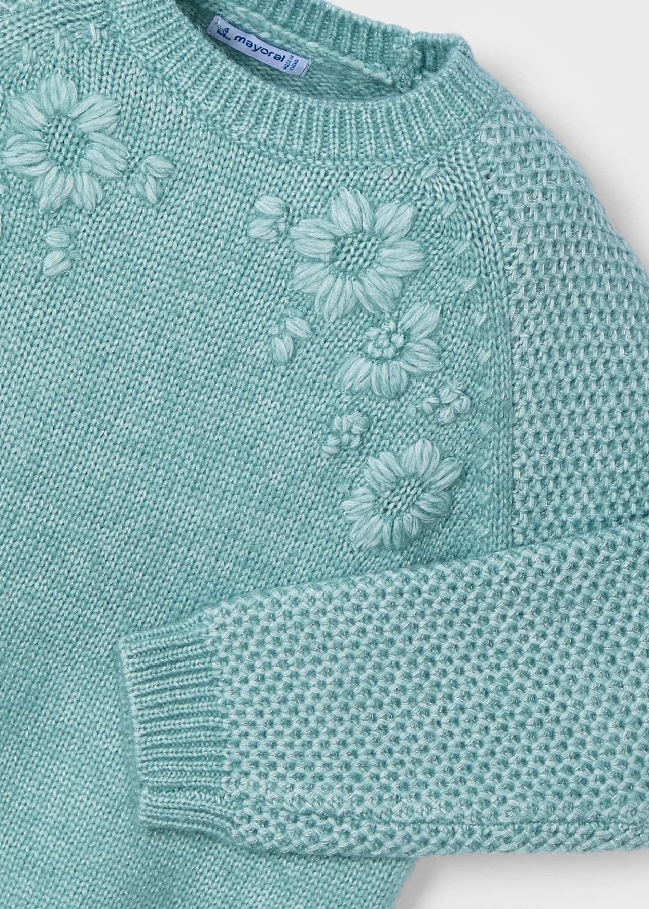 Mayoral Girl Embroidered Flower Sweater