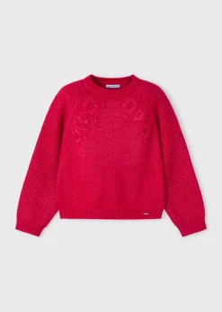 Mayoral Girl Embroidered Flower Sweater