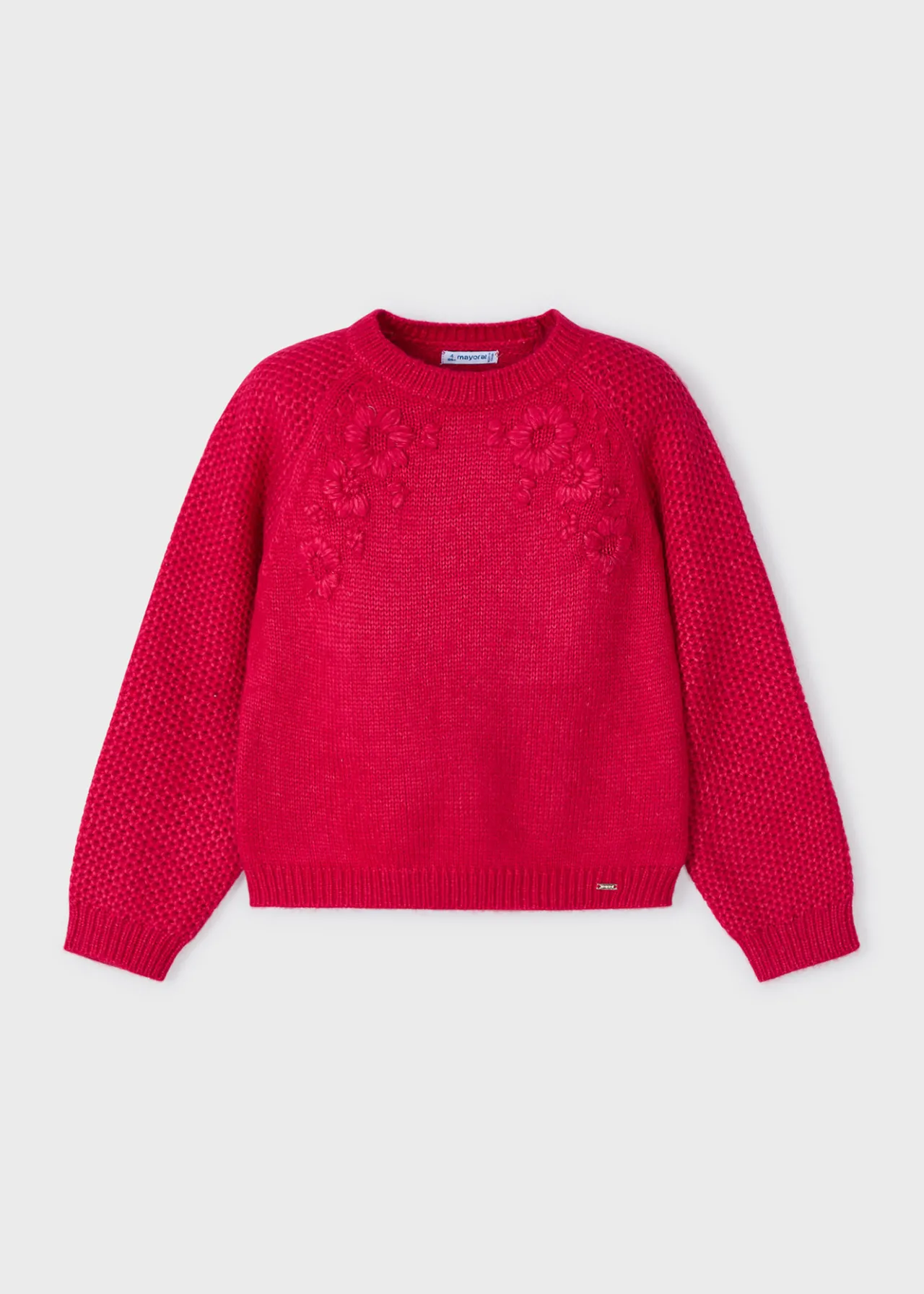 Mayoral Girl Embroidered Flower Sweater