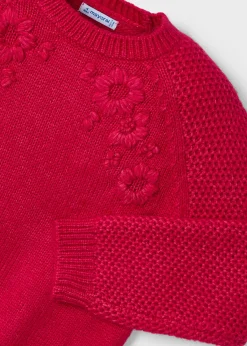 Mayoral Girl Embroidered Flower Sweater