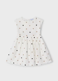 Mayoral Girl Embroidered Polka Dot Dress