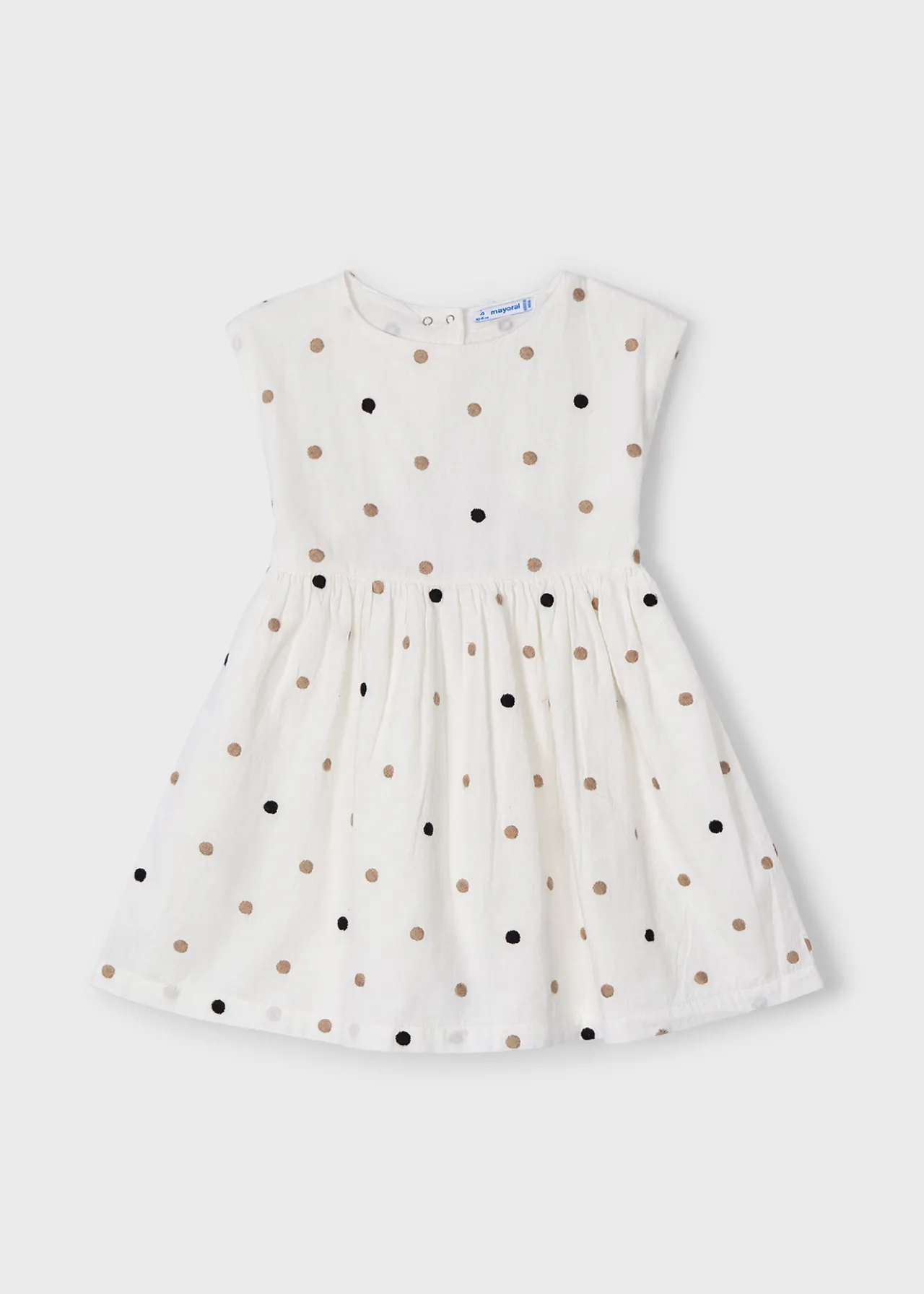 Mayoral Girl Embroidered Polka Dot Dress