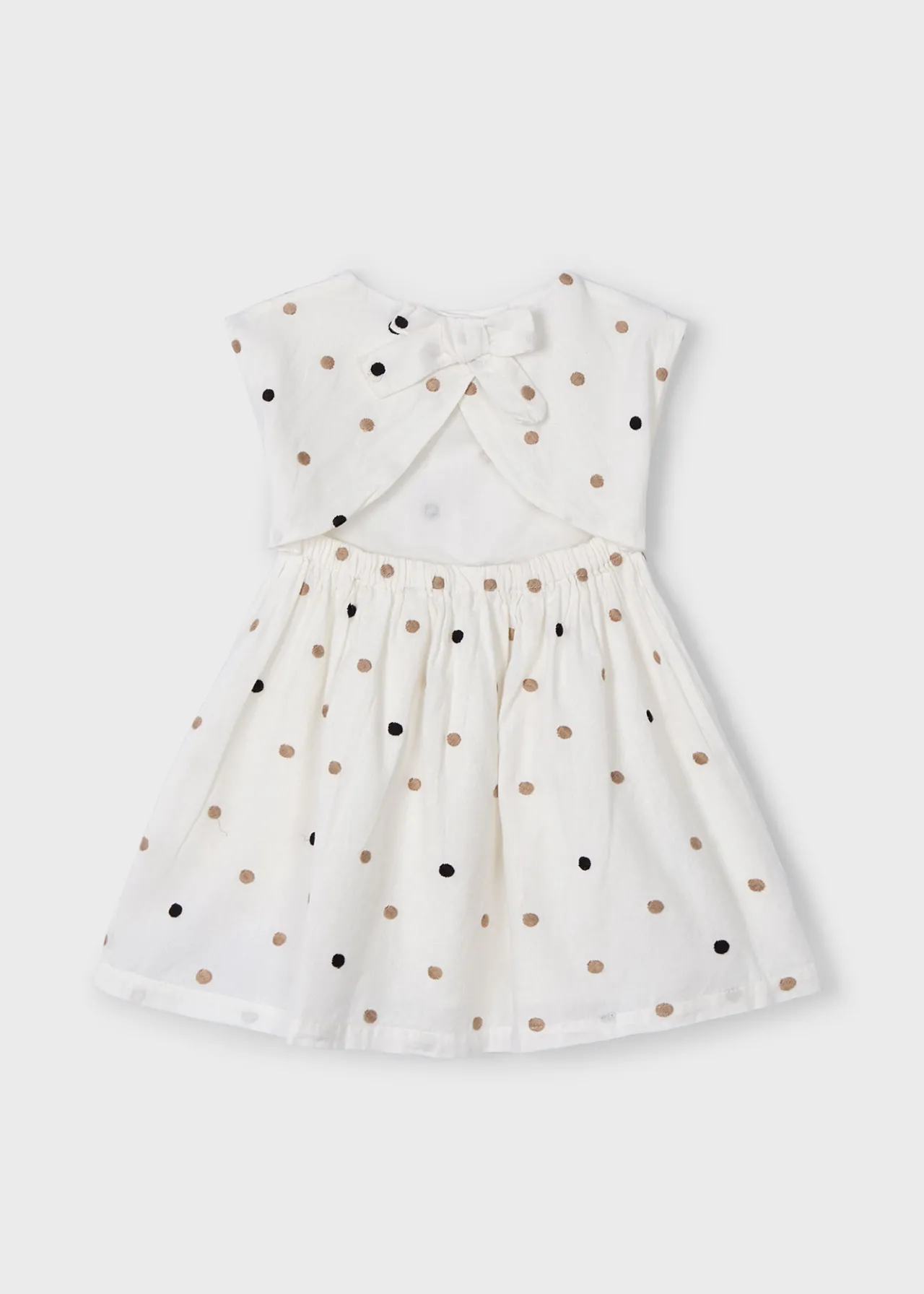 Mayoral Girl Embroidered Polka Dot Dress