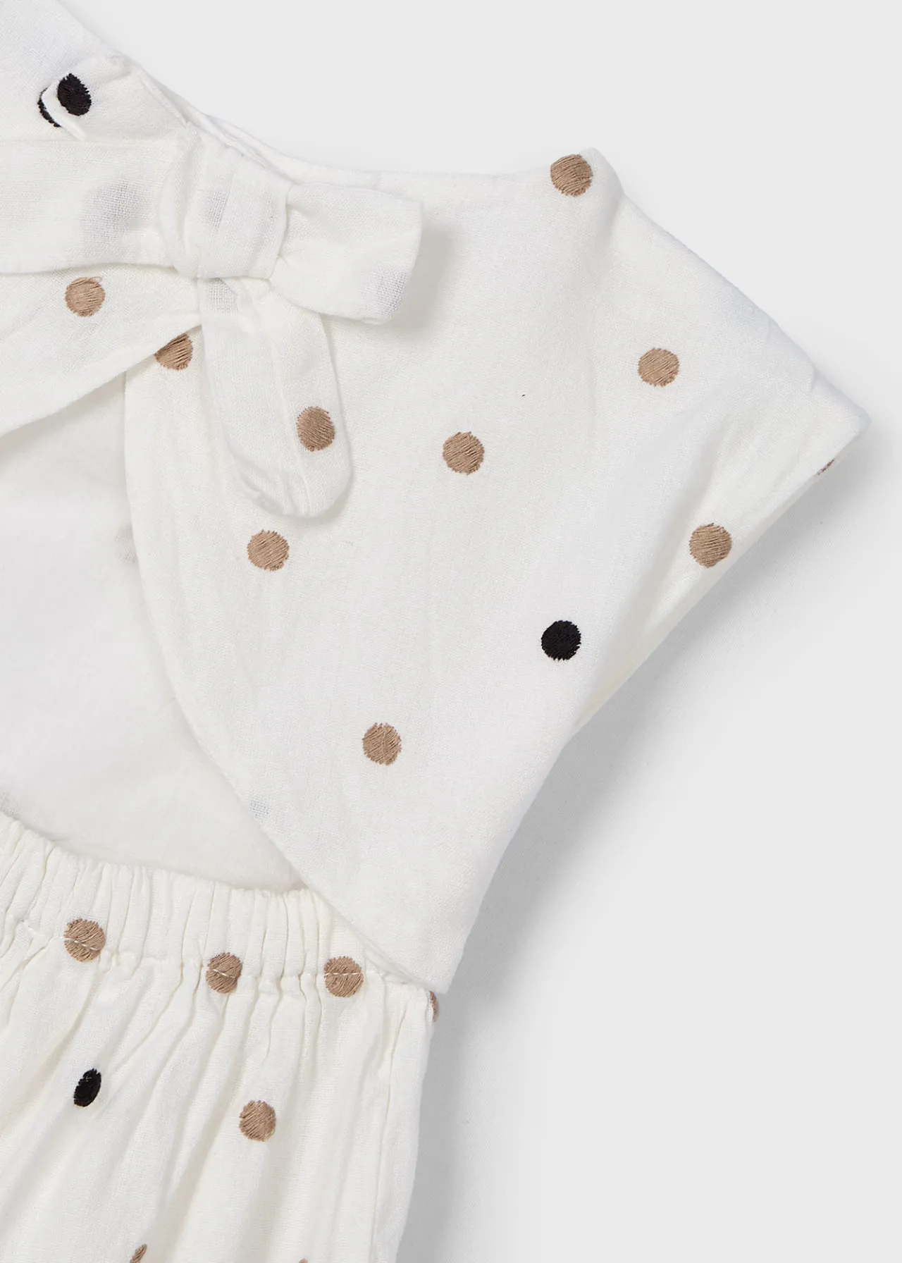 Mayoral Girl Embroidered Polka Dot Dress