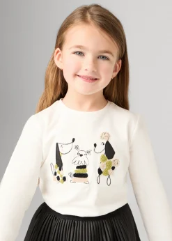 Mayoral Girl Embroidered Puppy T-Shirt