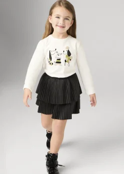 Mayoral Girl Embroidered Puppy T-Shirt