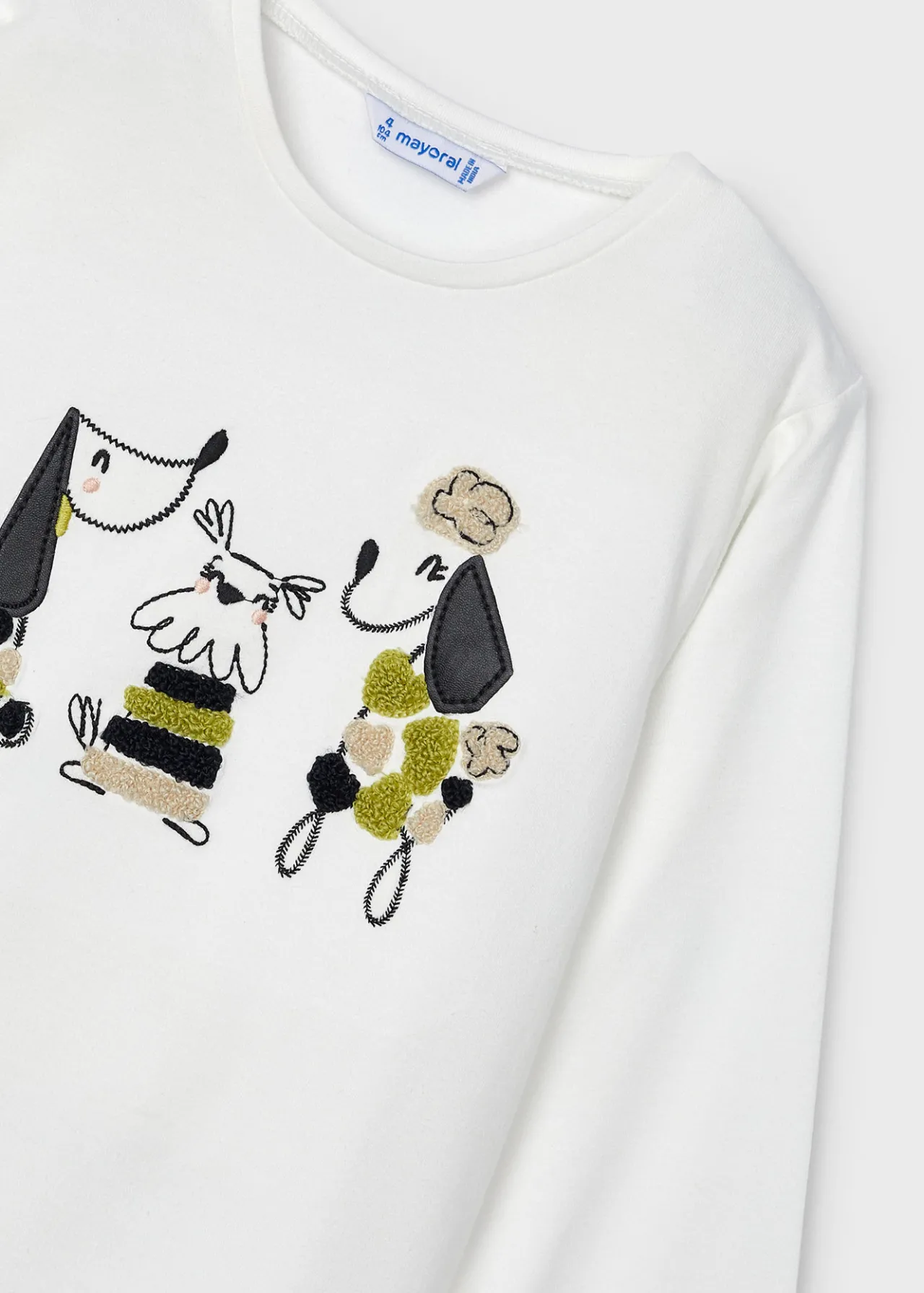 Mayoral Girl Embroidered Puppy T-Shirt
