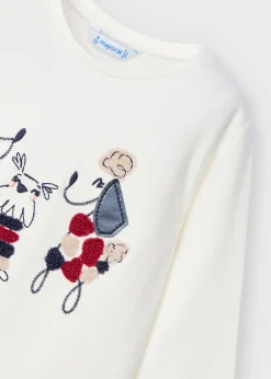 Mayoral Girl Embroidered Puppy T-Shirt