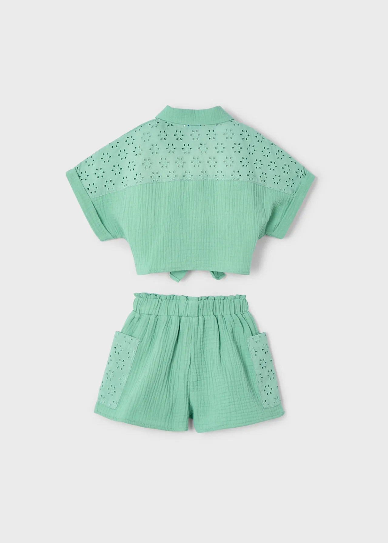 Mayoral Girl Eyelet Shorts and Blouse Set