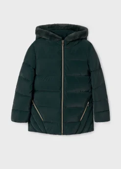 Mayoral Girl Faux Fur Hooded Coat