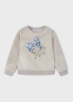 Mayoral Girl Faux Fur Sweatshirt