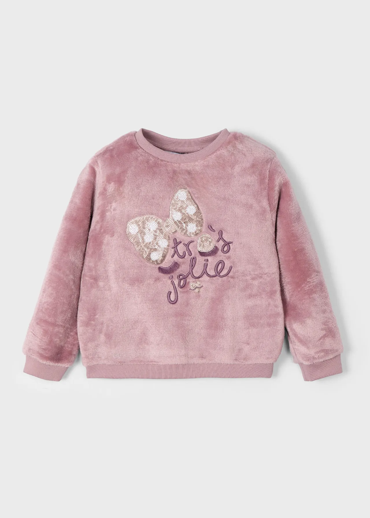 Mayoral Girl Faux Fur Sweatshirt