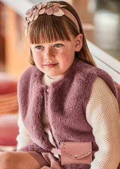 Mayoral Girl Faux Fur Vest with Belt