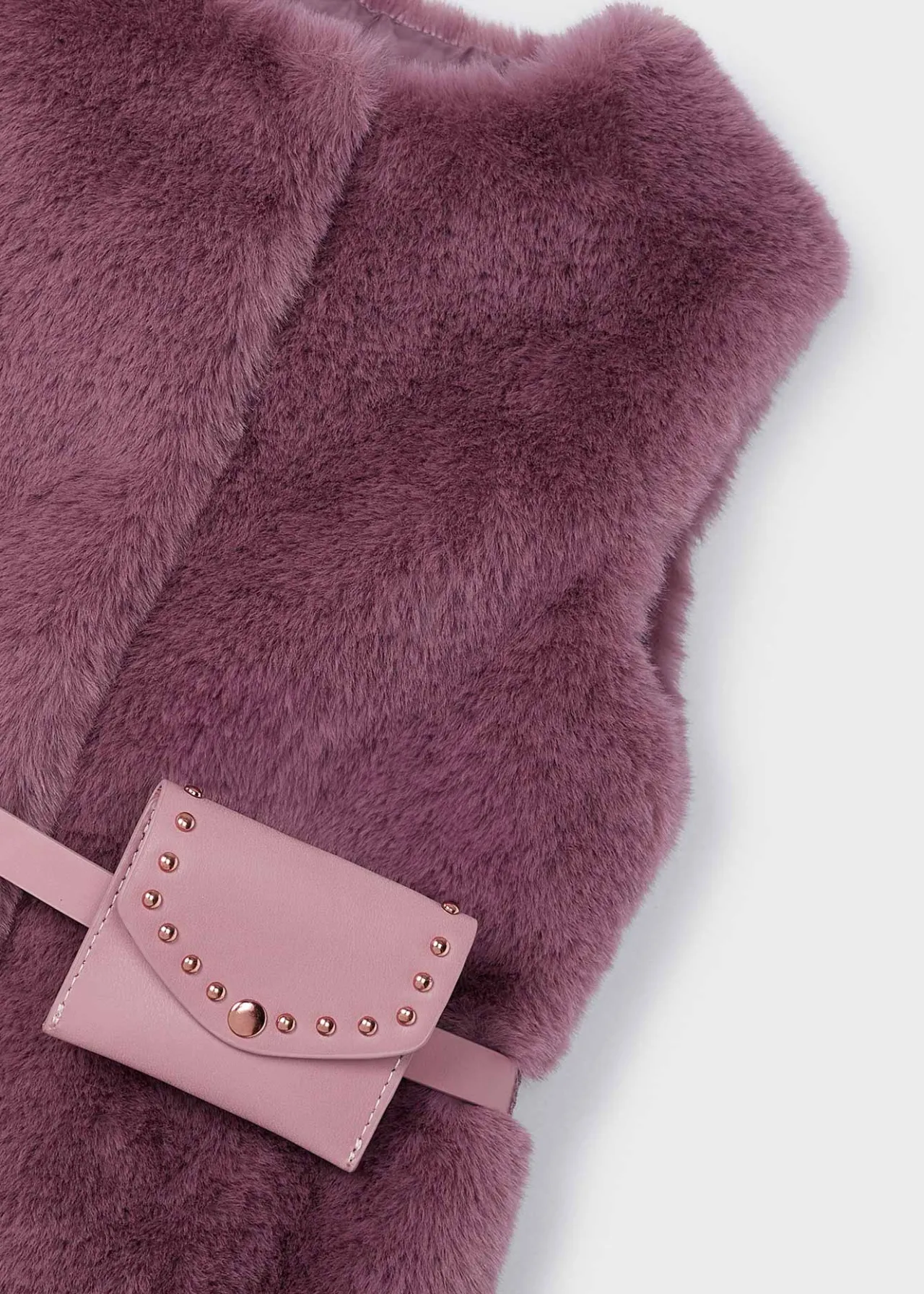 Mayoral Girl Faux Fur Vest with Belt