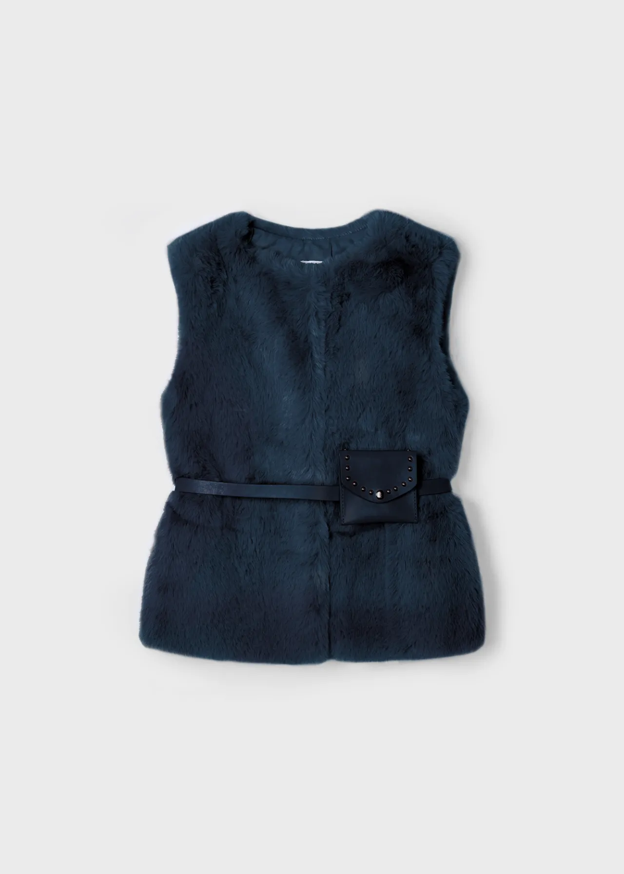 Mayoral Girl Faux Fur Vest with Belt