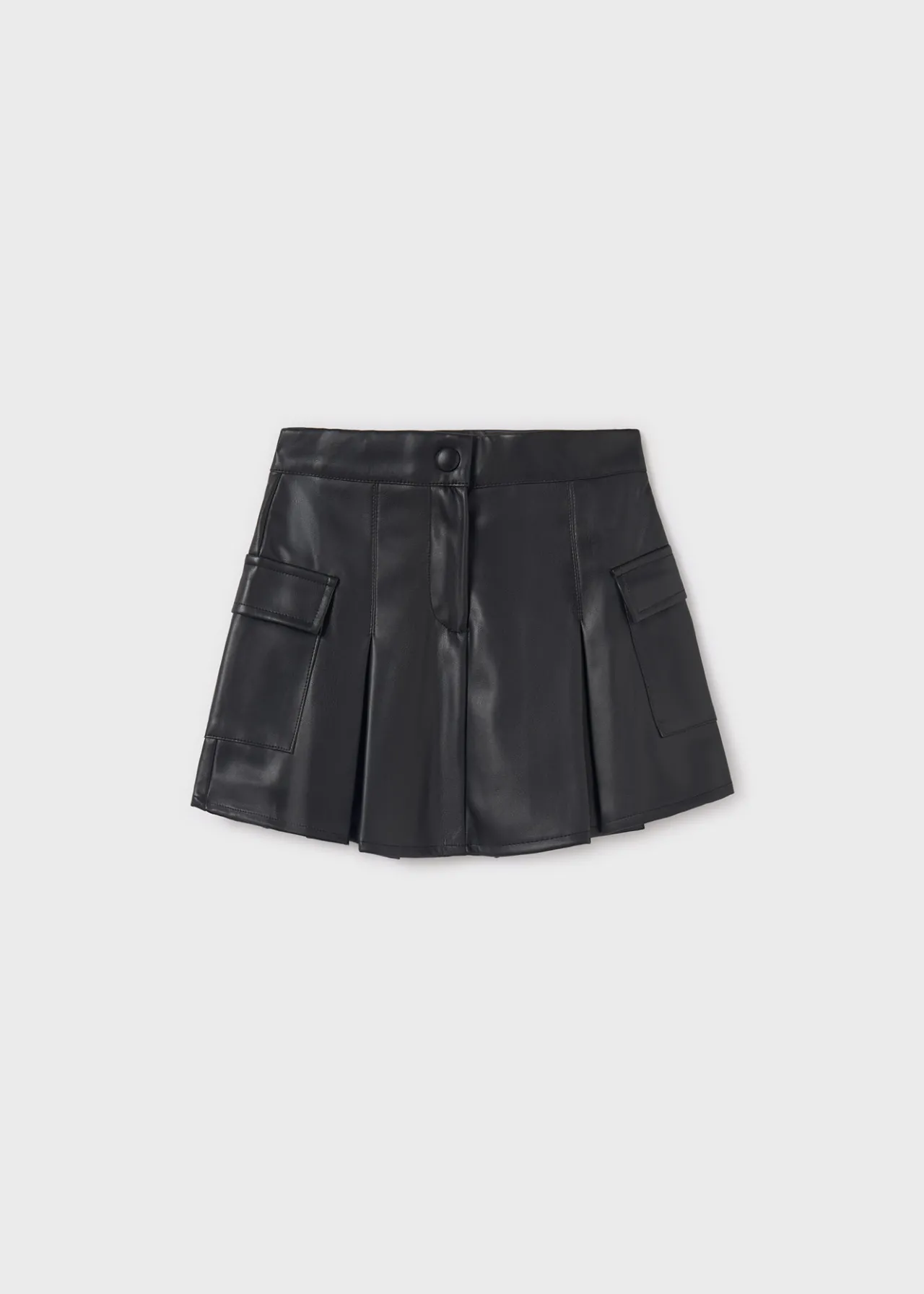 Mayoral Girl Faux Leather Cargo Skirt
