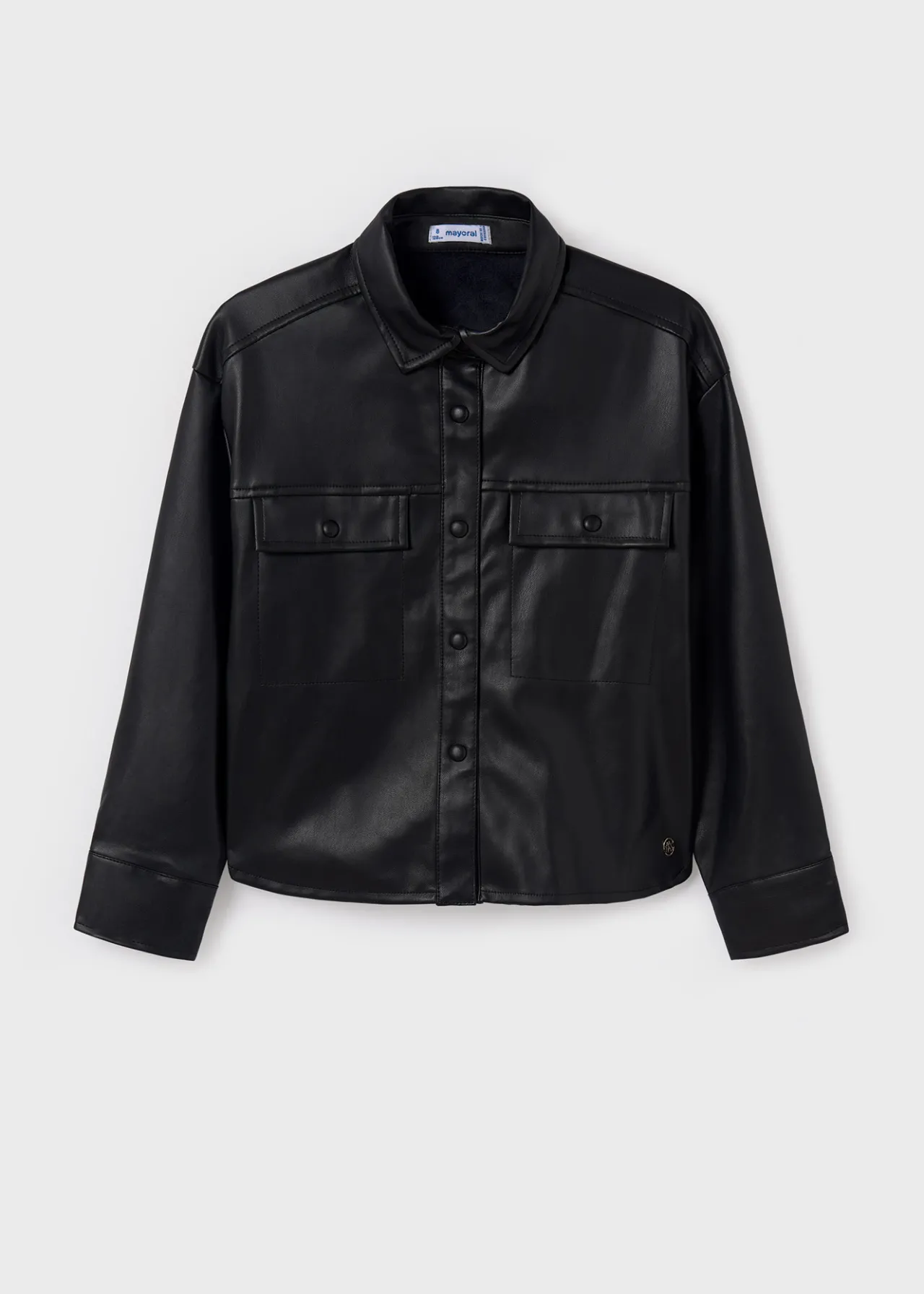 Mayoral Girl Faux Leather Overshirt