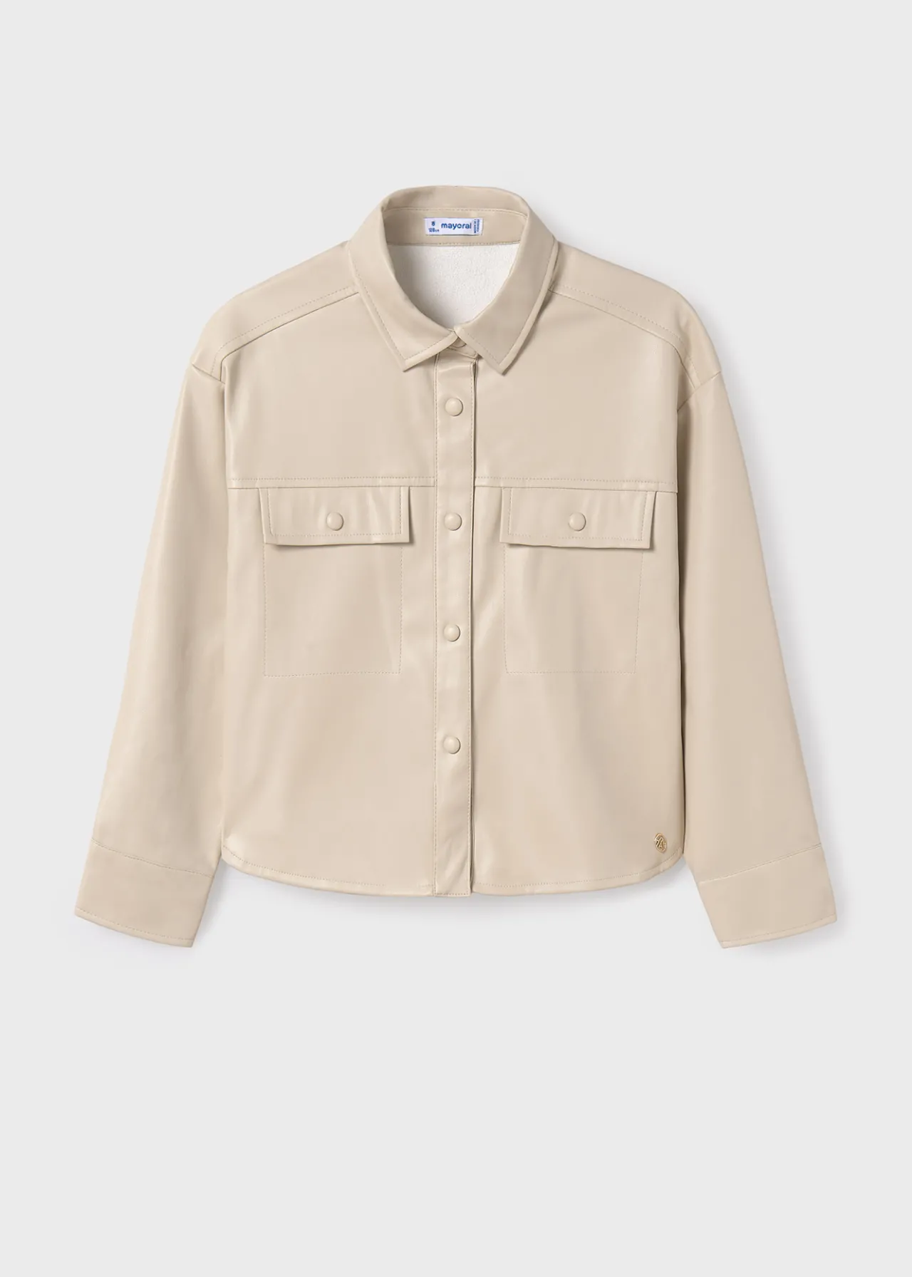 Mayoral Girl Faux Leather Overshirt