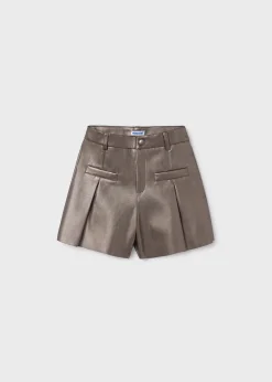 Mayoral Girl Faux Leather Shorts