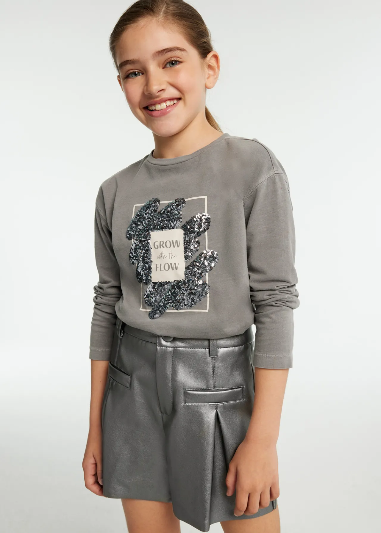 Mayoral Girl Faux Leather Shorts