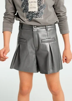 Mayoral Girl Faux Leather Shorts