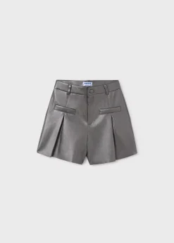 Mayoral Girl Faux Leather Shorts