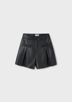 Mayoral Girl Faux Leather Shorts
