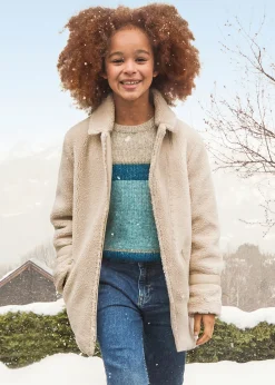 Mayoral Girl Faux Sheepskin Coat