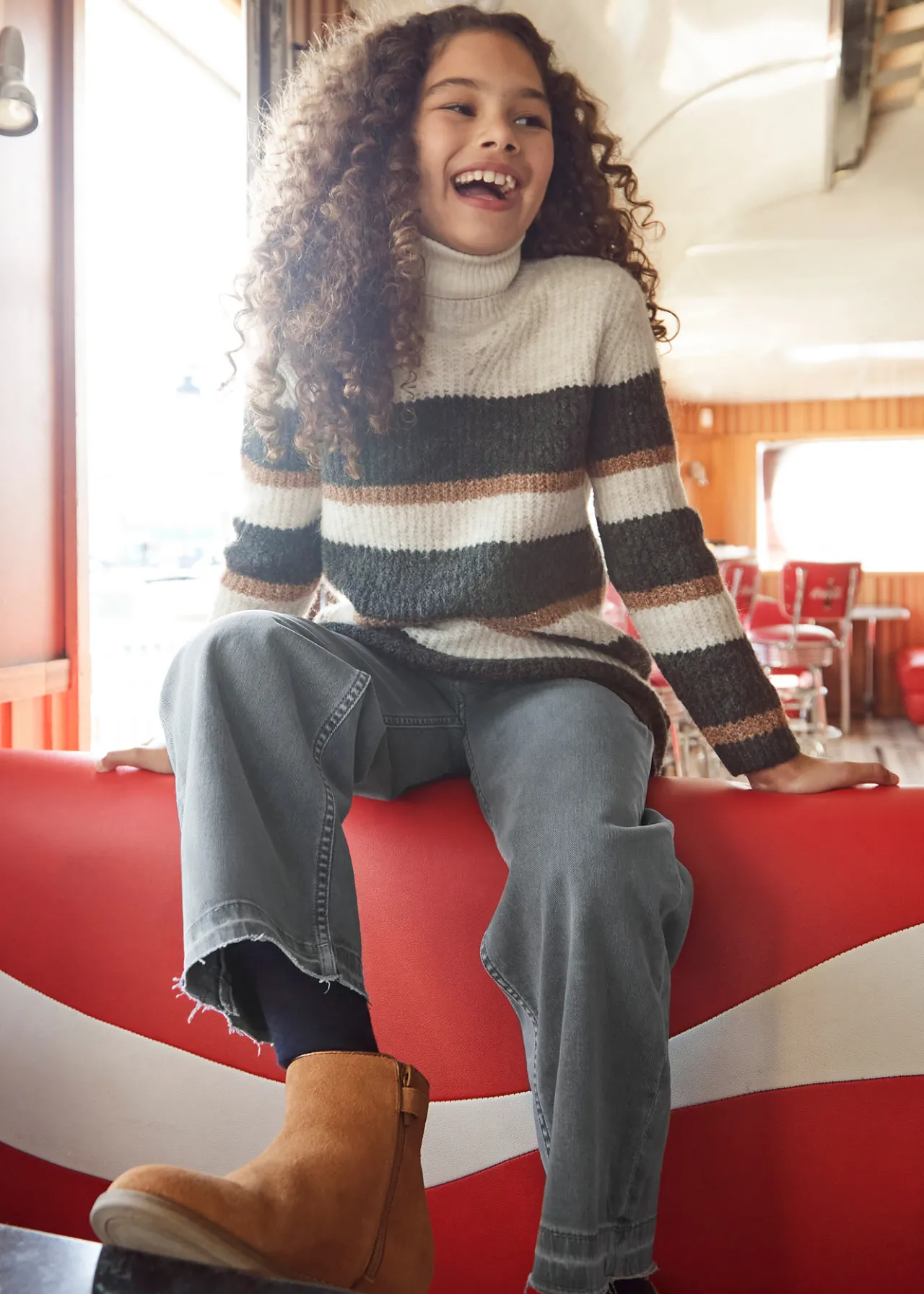 Mayoral Girl Flared Twill Pants