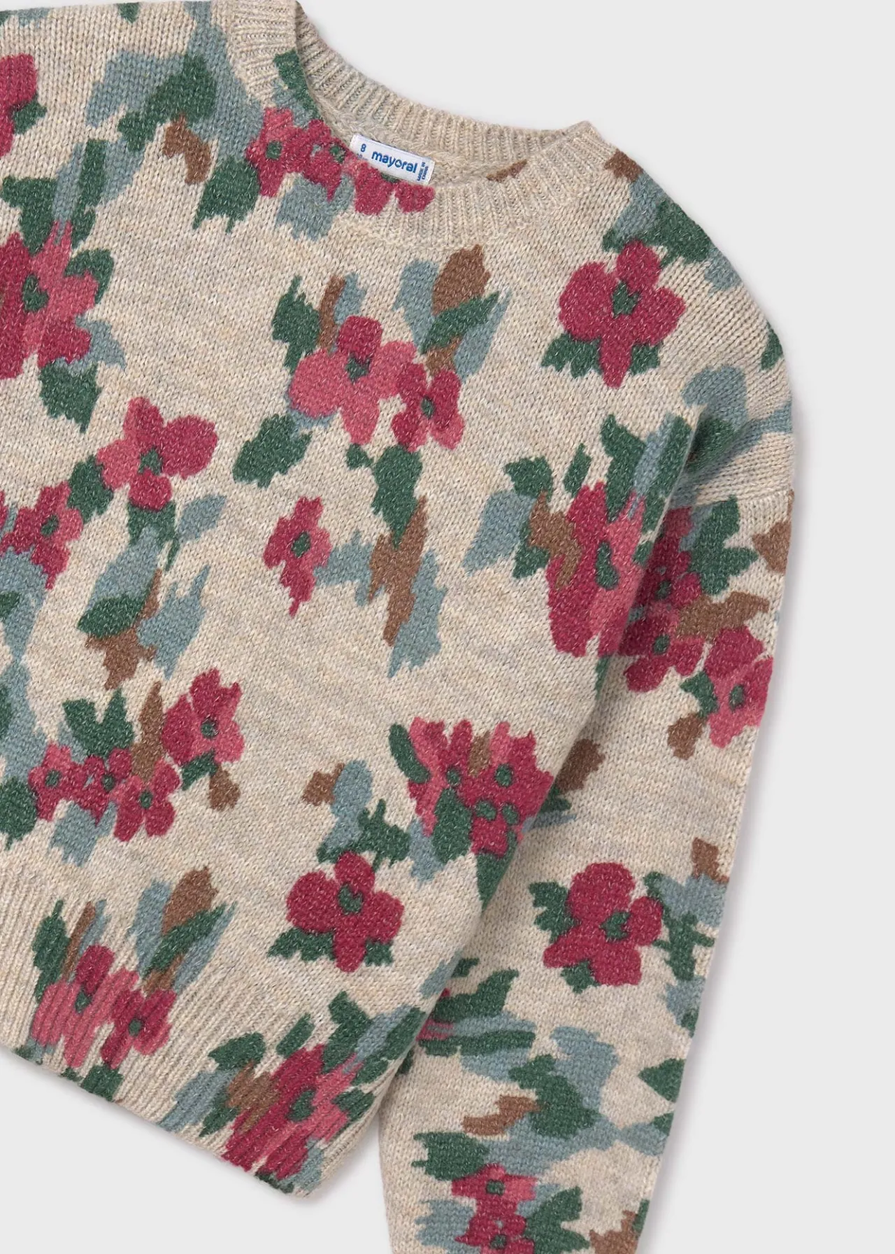 Mayoral Girl Floral Print Sweater