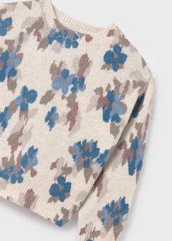 Mayoral Girl Floral Print Sweater