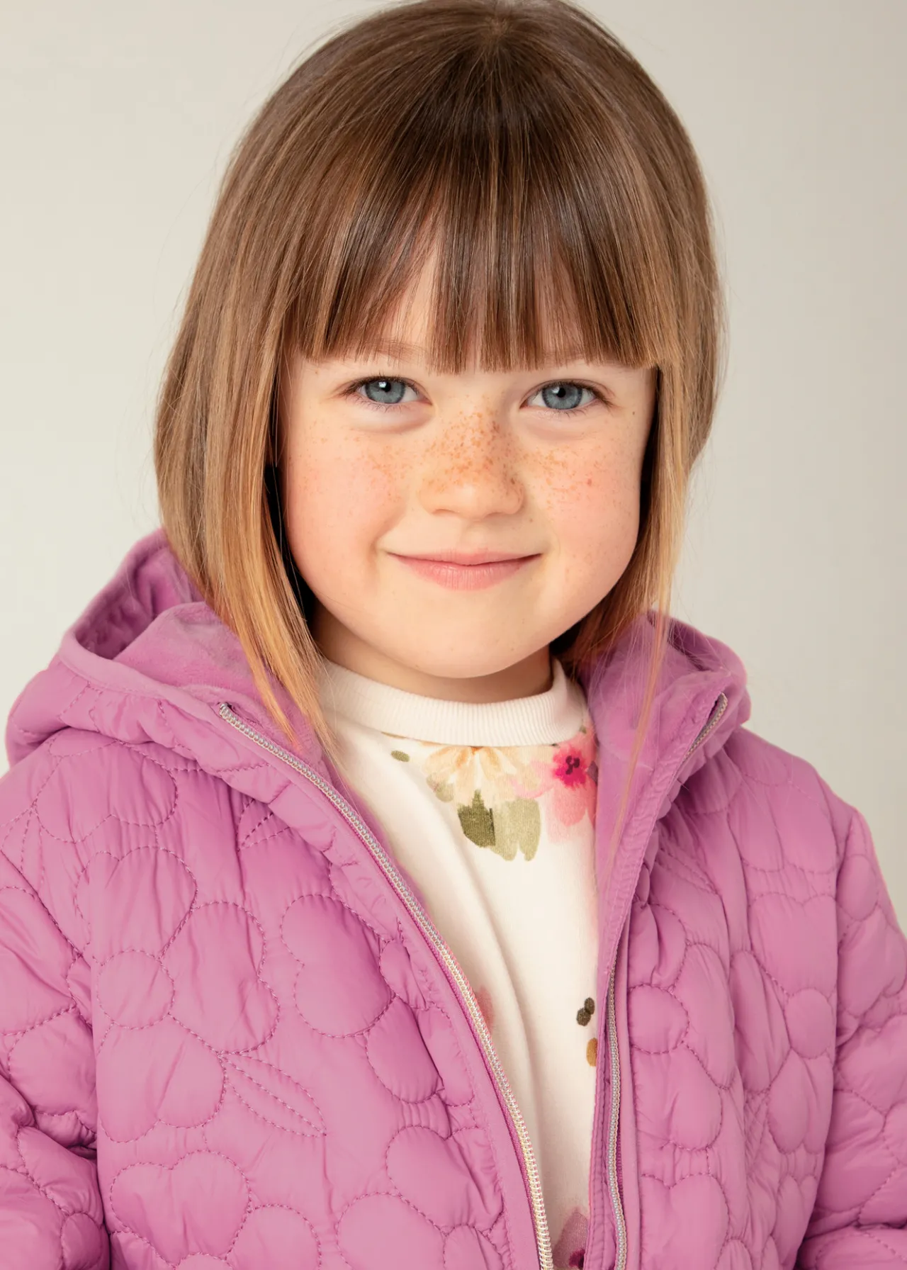 Mayoral Girl Floral Quilted Coat