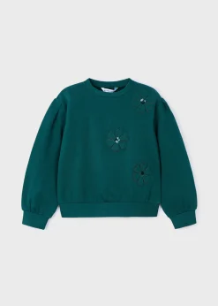 Mayoral Girl Flower Applique Sweater