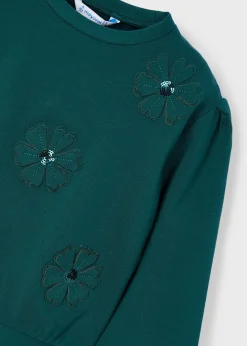 Mayoral Girl Flower Applique Sweater